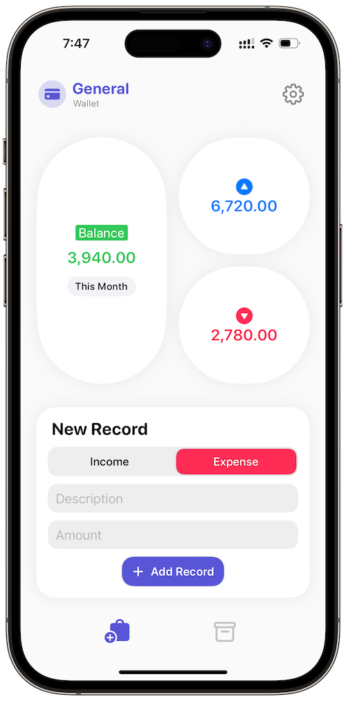 In Out app interface